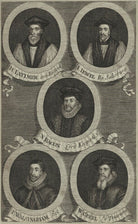 Hugh Latimer, John Jewl, Sir Nicholas Bacon, Sir Francis Walsingham, William Cecil NPG D25216
