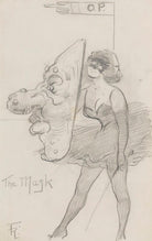 Comic sketch; 'The Mask' (Unknown sitter) NPG D43201