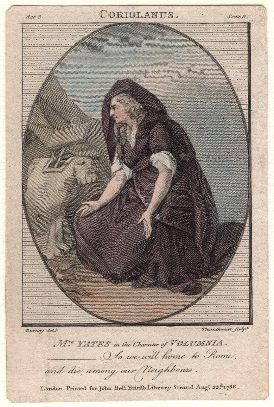 Mary ann yates as volumnia in 'coriolanus' npg d8938