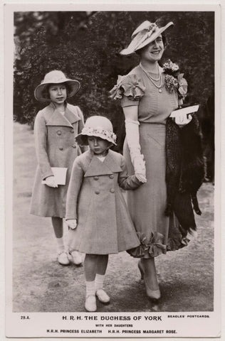 'H.R.H. The Duchess of York with her daughters H.R.H. The Princess Elizabeth H.R.H. Princess Margaret Rose' NPG x193130