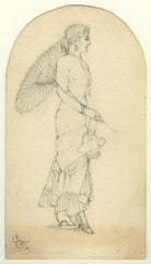 Figure study of a woman with a parasol NPG D23180