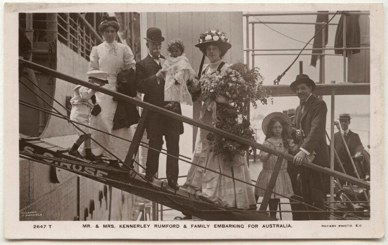 'mr. & mrs. kennerley rumford & family embarking for australia' npg x17126