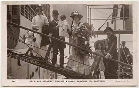 'Mr. & Mrs. Kennerley Rumford & family embarking for Australia' NPG x17126