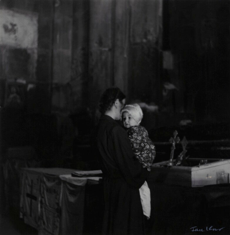'Mother and child in a church in Moscow' NPG x135216