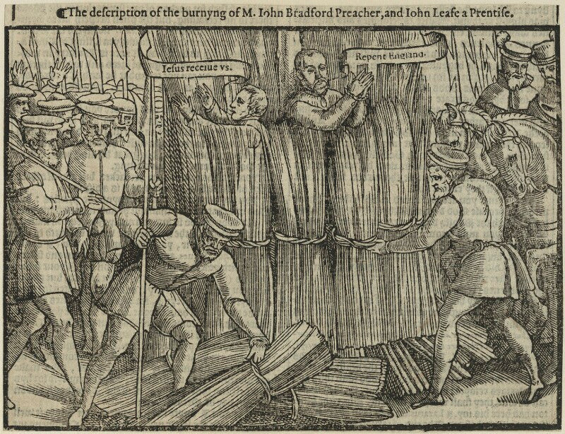 The burning of john bradford and john leaf npg d24959