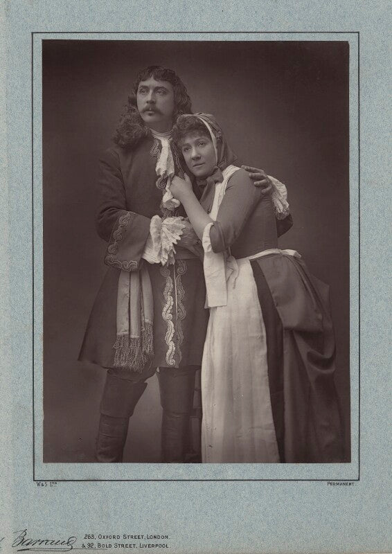 William hunter kendal as lord clancarty; madge kendal as lady clancarty in 'clancarty' npg x19113