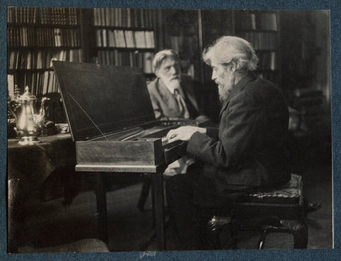 'Robert Bridges and Arnold Dolmetsch on the day of the presentation of the clavichord' NPG Ax142020