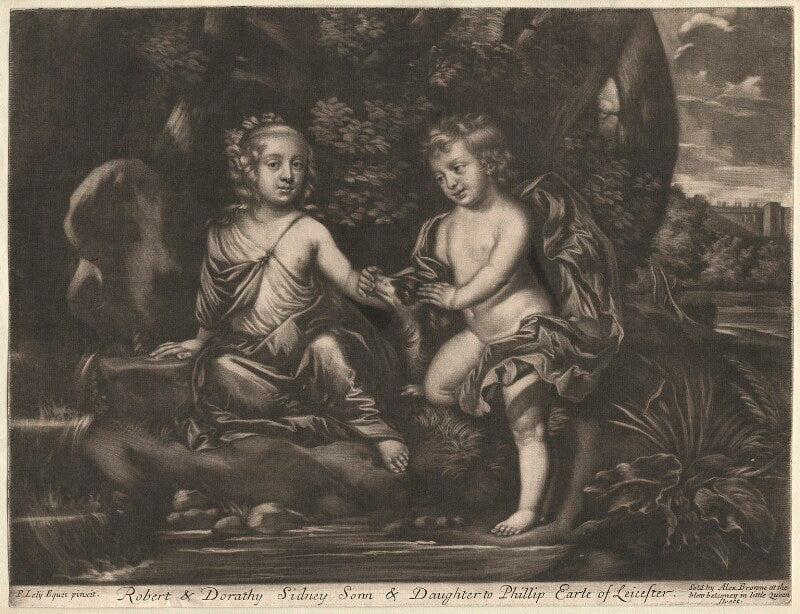 Dorothy cheeke (née sidney); robert sidney, 4th earl of leicester when children npg d13676