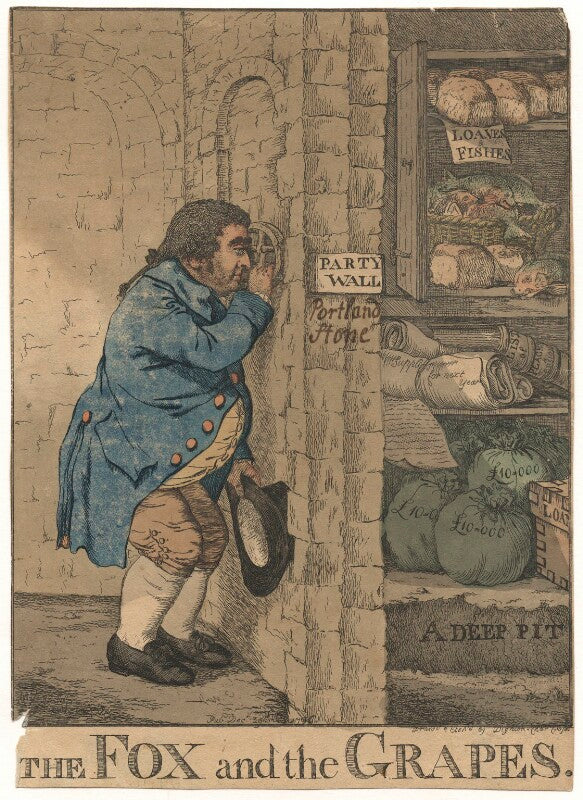 'the fox and the grapes' (charles james fox) npg d13406