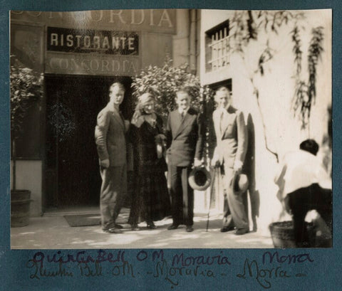 Quentin Bell; Lady Ottoline Morrell; Alberto Moravia (né Pincherle); Umberto Di Lauriano Morra NPG Ax143279