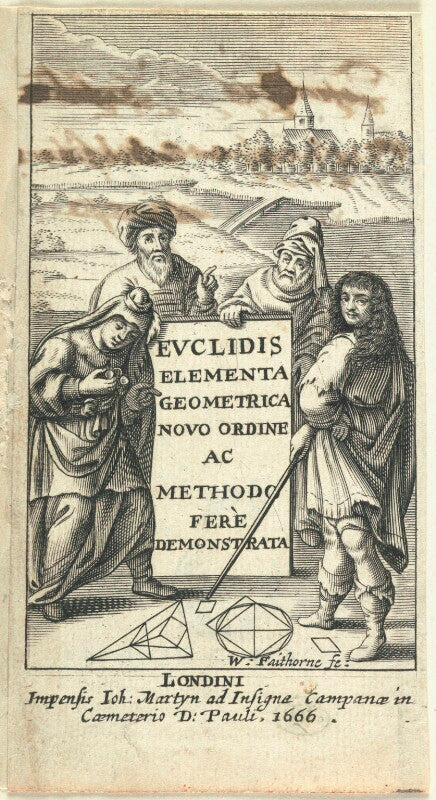Frontispiece to 'euclidis elementa geometrica novo ordine ac methodo fere demonstrata' npg d22984