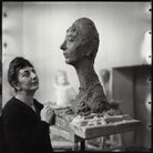 Ida Kar with her bust by Nikogos Nikogosyan NPG x134688