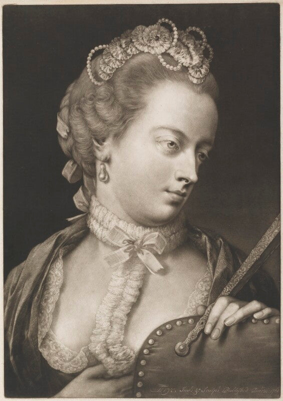 Fashionable woman holding a closed fan npg d11295