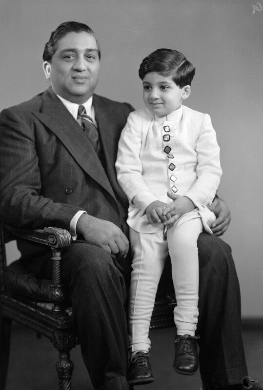 Sir pratapsinha gaekwar sena khas khel shamsher bahadur, maharaja of baroda; prince sayajirao gaekwad of baroda npg x97826