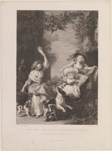 'The Royal Princesses - Children of George III' (Princess Mary, Duchess of Gloucester; Princess Amelia; Princess Sophia) NPG D14844