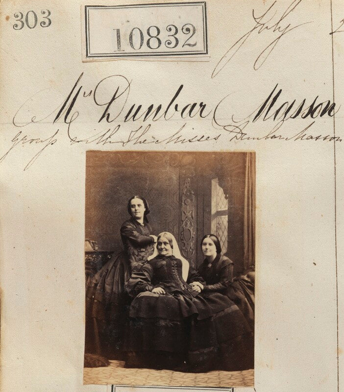 Elizabeth dunbar masson; margaret dunbar masson (née dunbar); phoebe ann ('annie') von und zu gilsa (née dunbar masson) npg ax60538