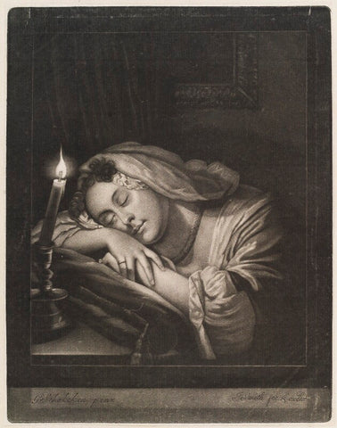 Woman asleep by candle NPG D11737