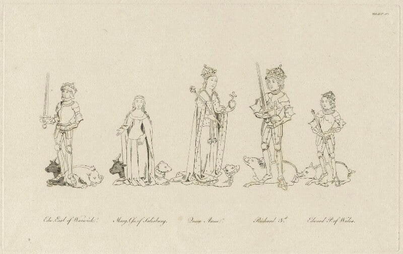King richard iii, queen anne, edward, prince of wales, margaret, countess of salisbury and edward, earl of warwick npg d23814