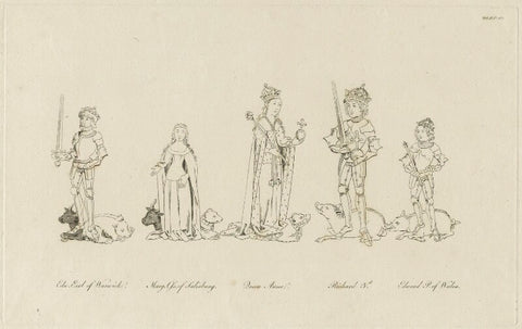 King Richard III, Queen Anne, Edward, Prince of Wales, Margaret, Countess of Salisbury and Edward, Earl of Warwick NPG D23814