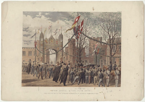 'Eton School & "The Boys Arch", March 9th 1863' (including Alexandra of Denmark) NPG D33993