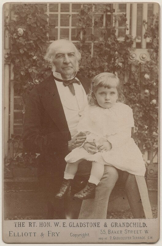William ewart gladstone with his grandchild npg x196305