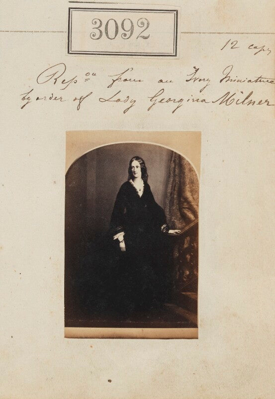 'reproduction from an ivory miniature by order of lady georgina milner' npg ax52493