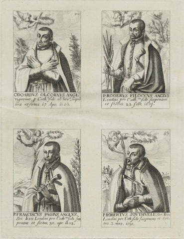 Edward Oldcorn, Roger Filcock, Franciscus Pagius, Robert Southwell NPG D25333