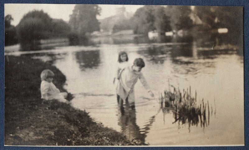 Three unknown children playing in the river thames npg ax140484