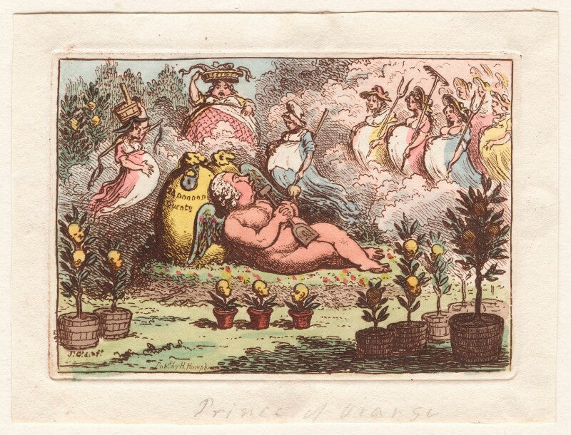 William v, prince of orange ('the orangerie;   or   the dutch cupid reposing, after the fatigues of planting') npg d13026