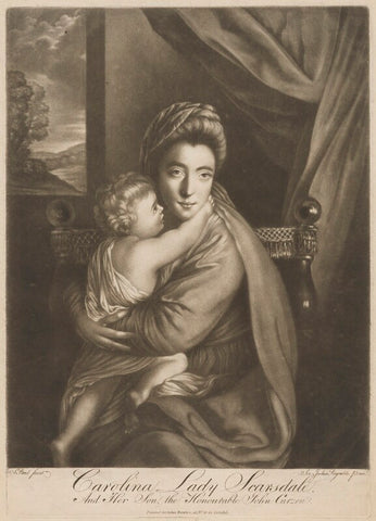 'Caroline Curzon (née Colyear), Lady Scarsdale with her son the Honourable John Curzon' (John Curzon; Caroline Curzon (née Colyear), Lady Scarsdale) NPG D40561