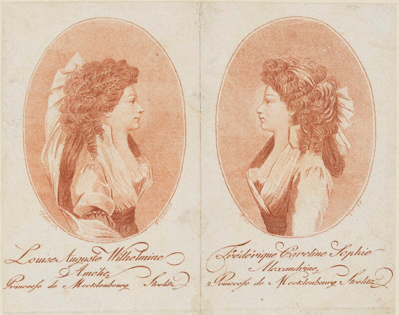 Louise augusta wilhelmine amelia, queen of prussia and frederica of mecklenburg strelitz, duchess of cumberland and queen of hanover npg d15860