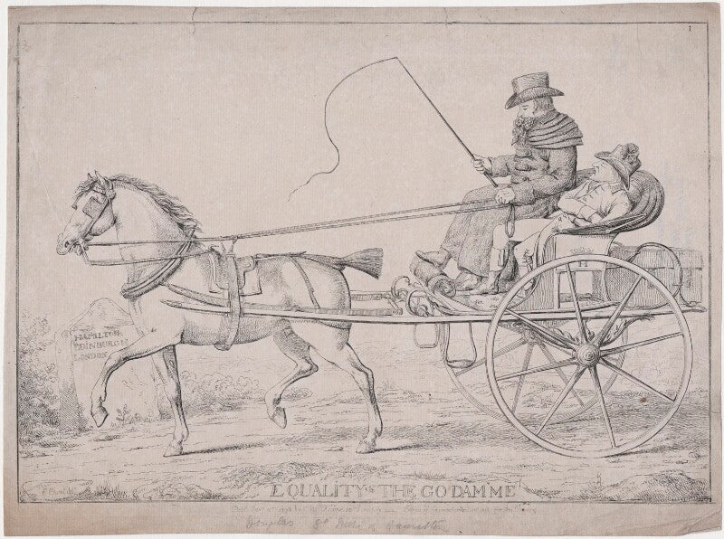 'equality's the go dam'me' (douglas hamilton, 8th duke of hamilton and 5th duke of brandon and an unknown sitter) npg d47432