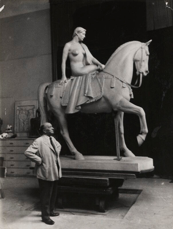 Sir william reid dick with his statue of 'lady godiva' npg x194077