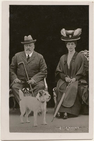 King Edward VII with his dog Caesar; Queen Alexandra NPG x196405