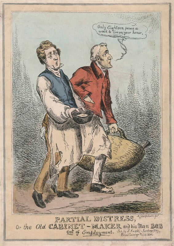 Partial distress, or the old cabinet maker and his man bob out of employment. npg d48841