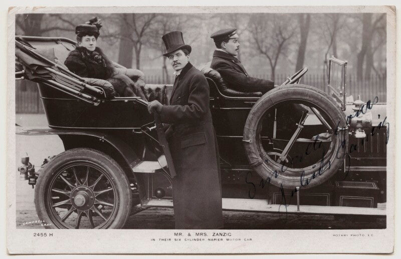 Agnes zancig (née claussen jörgensen) and julius zancig in their six cylinder napier motor car npg x160612