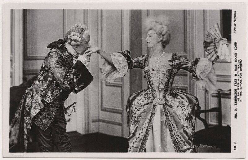 Sir herbert beerbohm tree as sir peter teazle; marie löhr (lohr) as lady teazle in 'the school for scandal' npg x8730