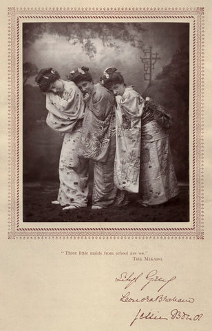 Sibyl (Sybil) Grey, Leonora Braham and Jessie Bond as the Three Little Maids in 'The Mikado' NPG x9389