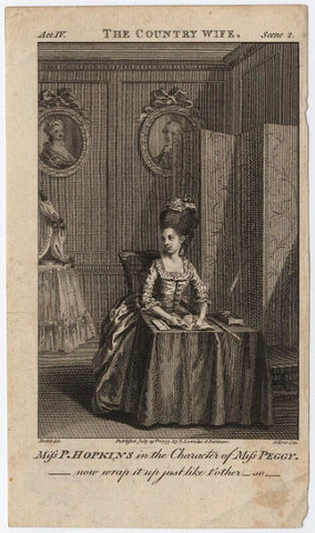 Priscilla Kemble (née Hopkins) when Miss Hopkins; as Miss Peggy in Garrick's 'The Country Girl' NPG D8669