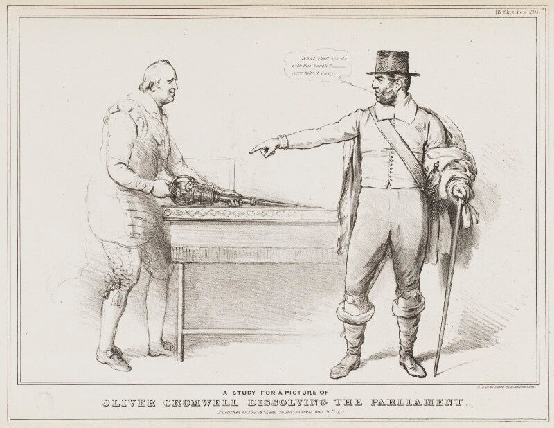 A study of a picture of oliver cromwell dissolving the parliament (william cobbett; leslie grove jones) npg d41145