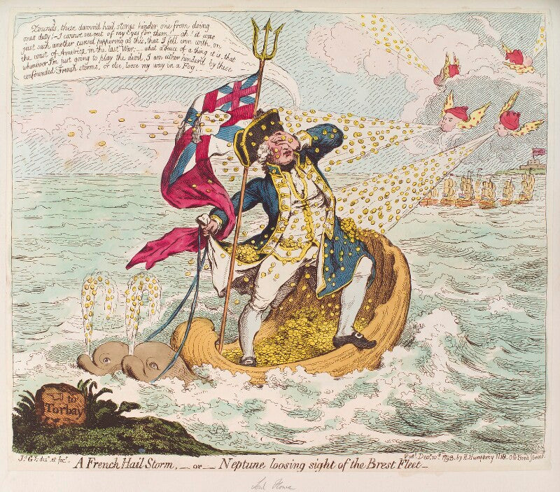 Richard howe, 1st earl howe ('a french hail storm,   or   neptune losing sight of the brest fleet') npg d12478