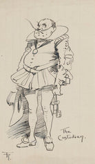 Comic sketch; 'The Custodian' (Unknown sitter) NPG D43196