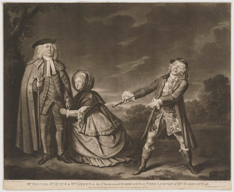 'Mr Shuter, Mr Quick and Mrs Green in the characters of Hardcastle' NPG D40720