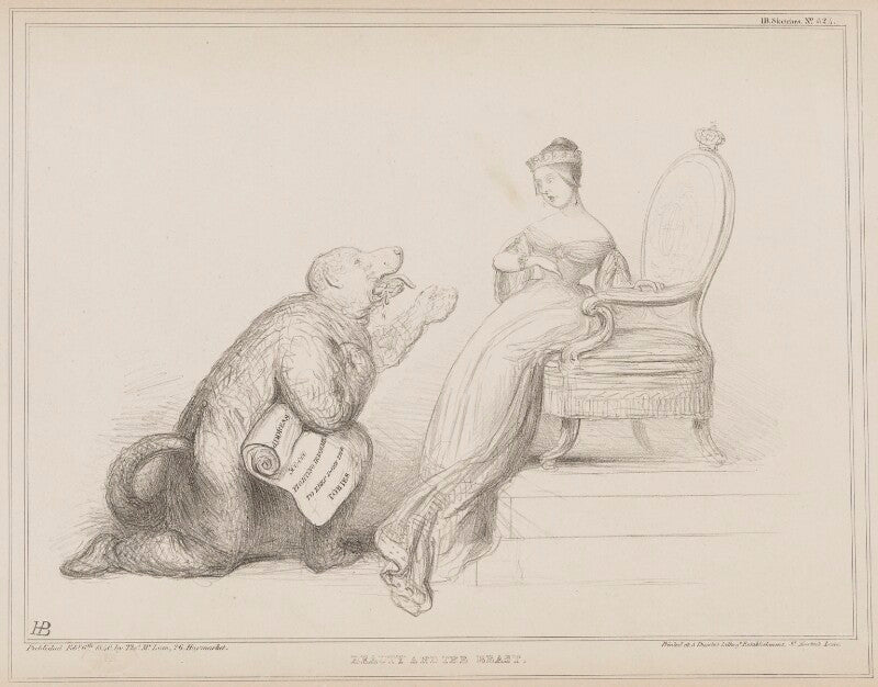 Beauty and the beast (daniel o'connell; queen victoria) npg d41558