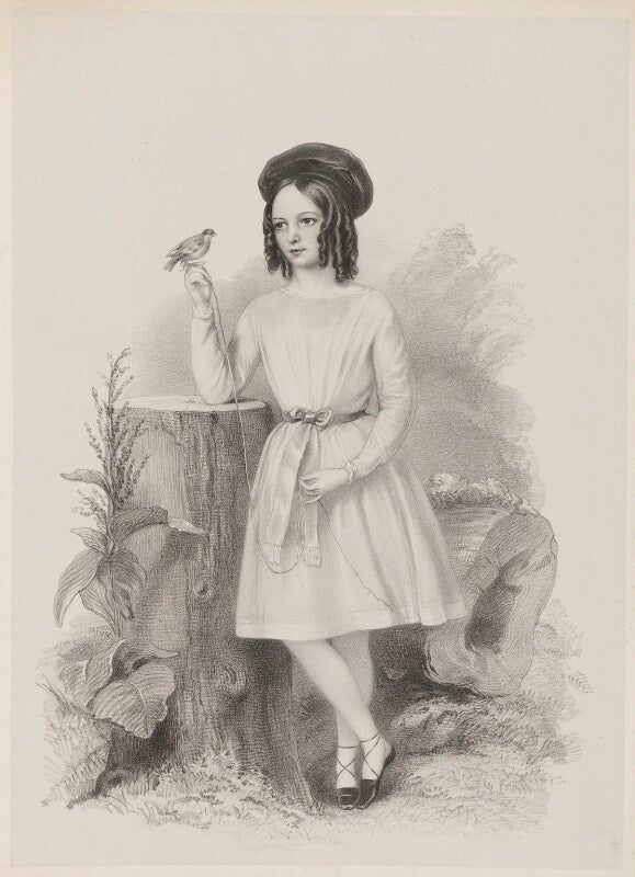 A young girl holding a small bird (unknown sitter) npg d42543
