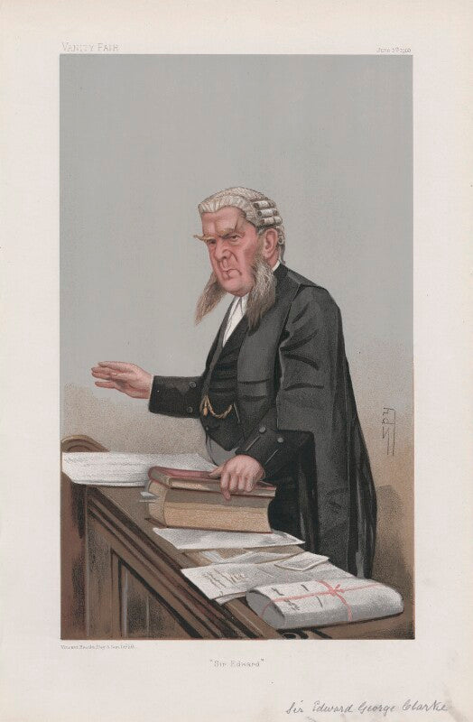 Sir edward george clarke ('men of the day. no. 882. "sir edward"') npg d45174