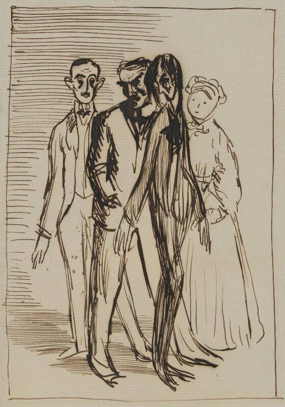 Sir hugh percy lane; john millington synge; w.b. yeats; augusta, lady gregory npg 4676