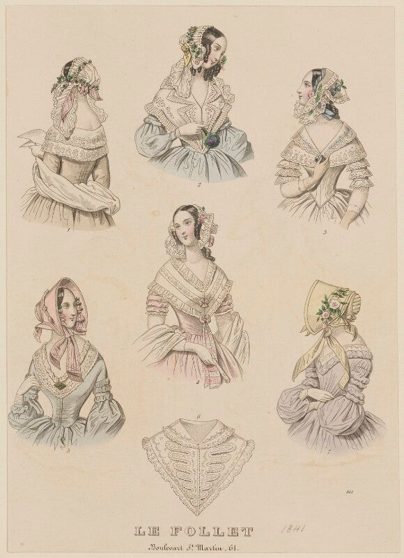 Dinner dresses, home morning dress and evening full dress, august 1841 npg d47880