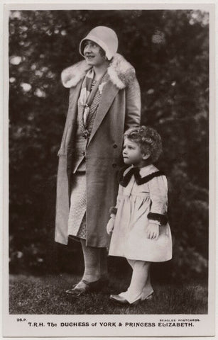 'T.R.H. The Duchess of York & Princess Elizabeth' (Queen Elizabeth, the Queen Mother; Queen Elizabeth II) NPG x193127