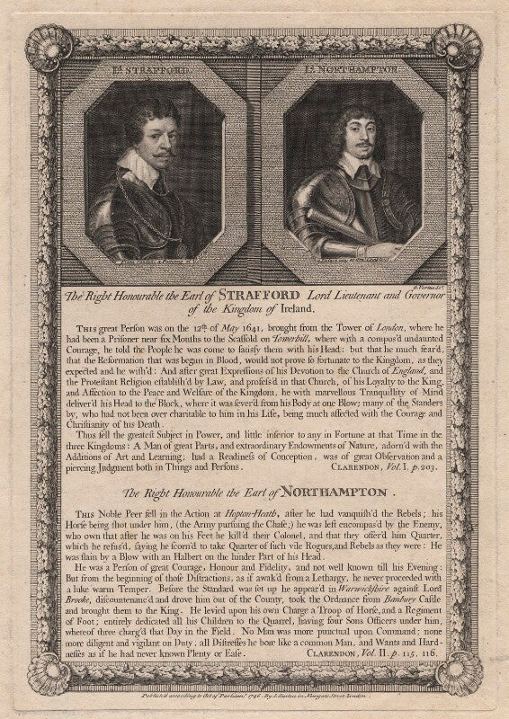 Thomas wentworth, 1st earl of strafford; spencer compton, 2nd earl of northampton npg d16348
